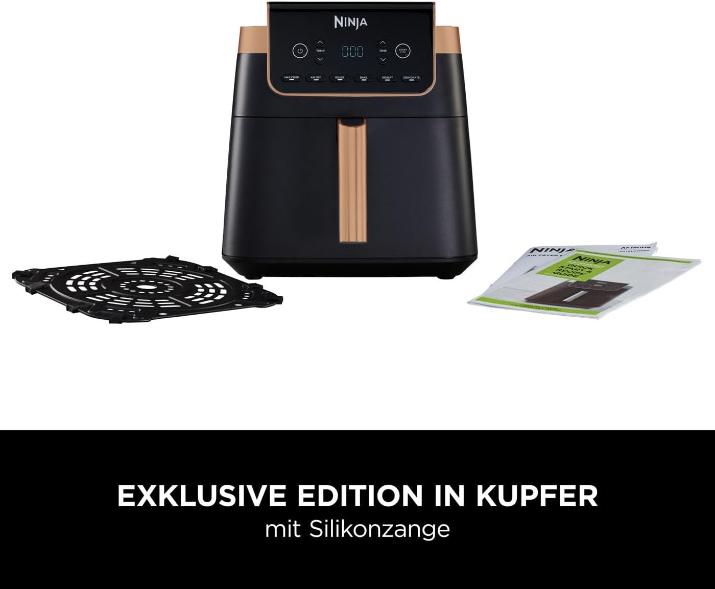 Ninja Heißluftfritteuse MAX PRO, AF180EUCP, 6,2 L, Schwarz/Kupfer, ölfrei