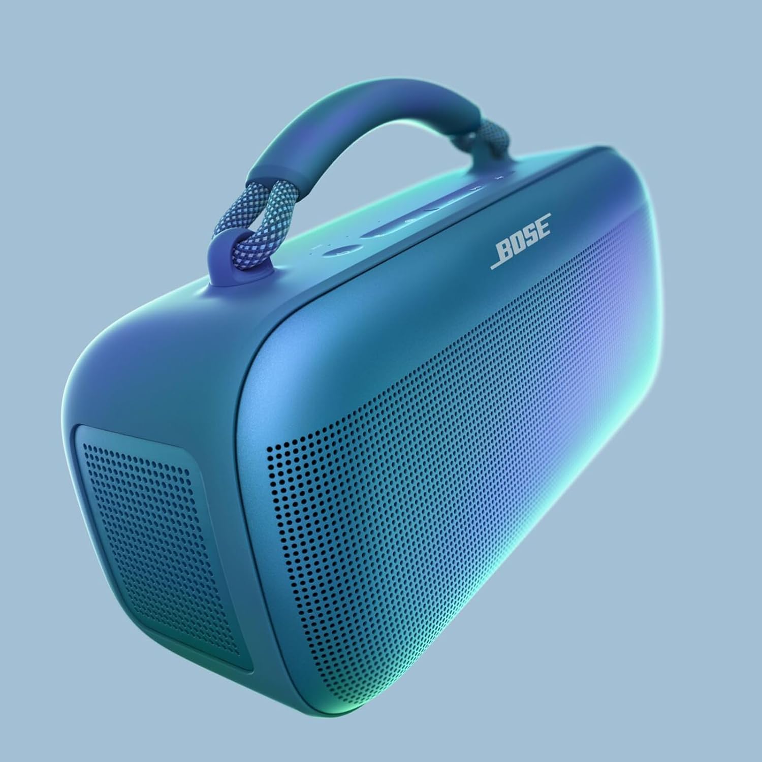 Bose Tragbarer SoundLink Max Lautsprecher, große tragbare Bluetooth Boombox mit Akku, wasserdichte Lautsprecher Boxen, 20h Akkulaufzeit, USB-C, AUX, Dämmerungsblau