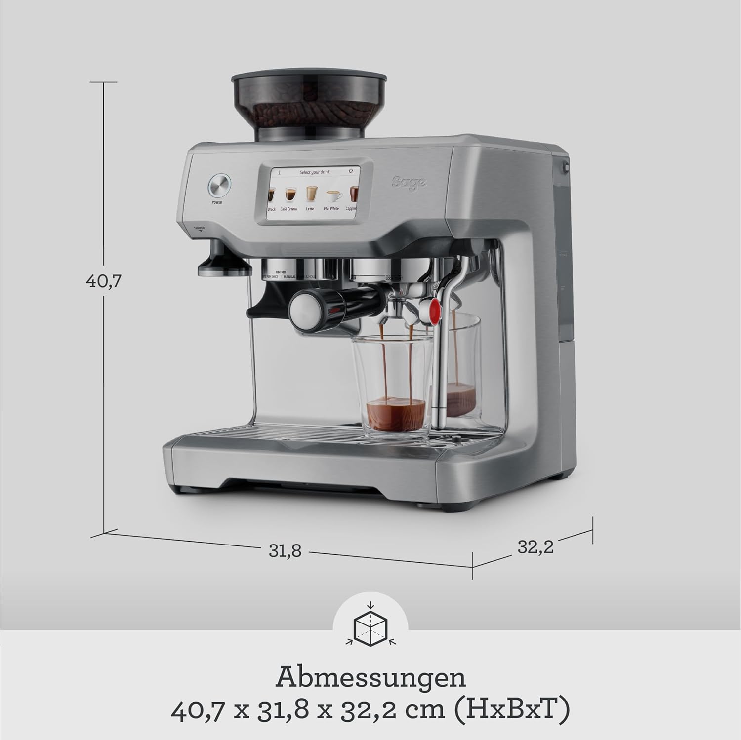 Sage The Barista Touch Automatische Kaffeemaschine Milchaufschäumer SES880BSS4EEU1