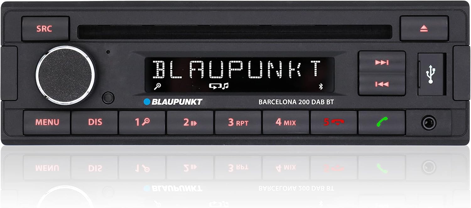 Blaupunkt Barcelona 200 DAB BT, 1-DIN Autoradion, DAB+, Bluetooth, Freisprecheinrichtung, USB, Aux-Eingang, Sub-Out, 160W
