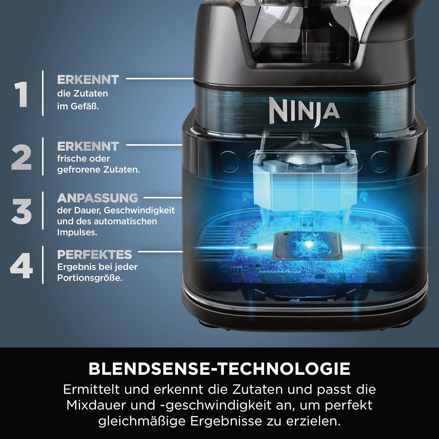 Ninja 3-in-1 Detect Power Blender Processor Pro, Stone Gold, TB401EUSTGD | kraftvolle 1200W Küchenmaschine, Single Serve & Knethaken, 3x Single Serve Tassen, Krug, Teig, mischen & hacken