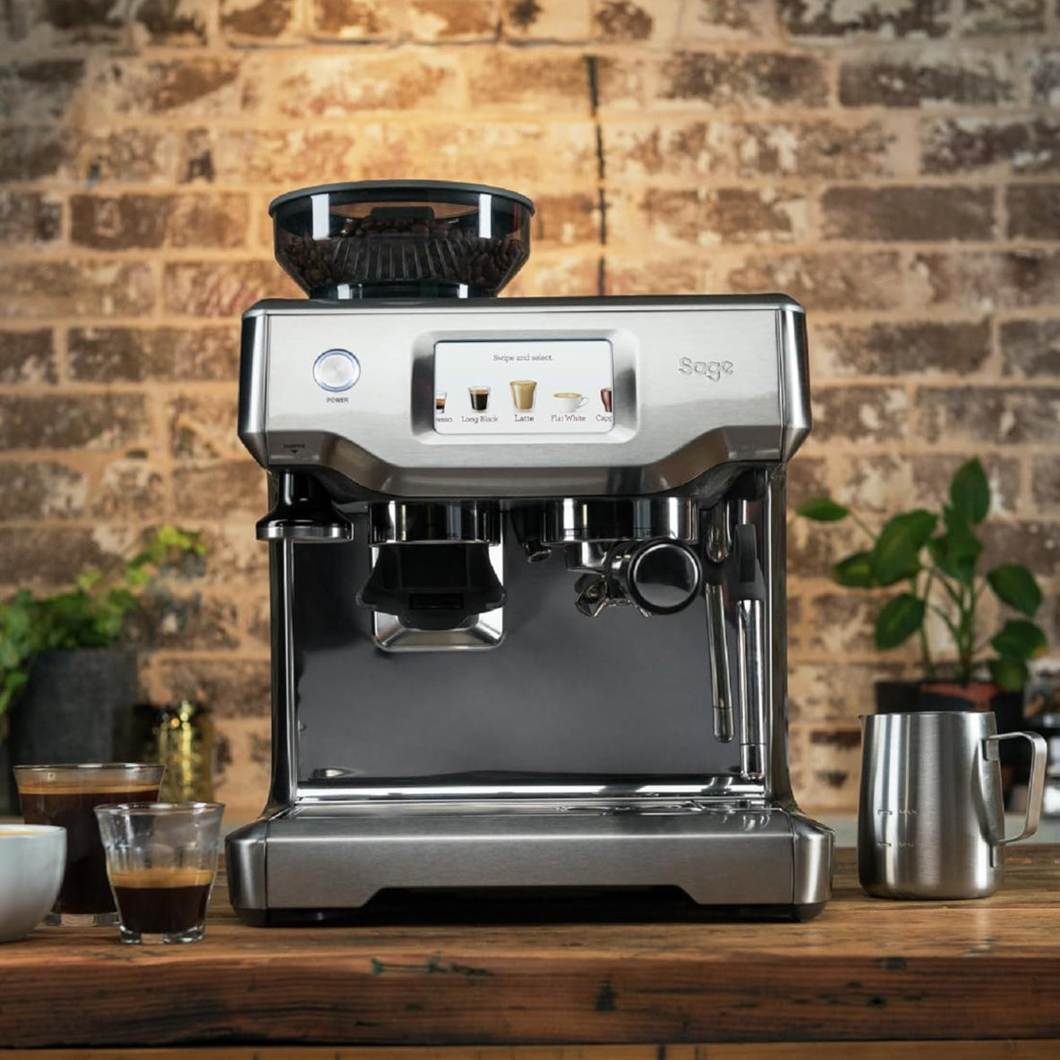 Sage The Barista Touch Automatische Kaffeemaschine Milchaufschäumer SES880BSS4EEU1