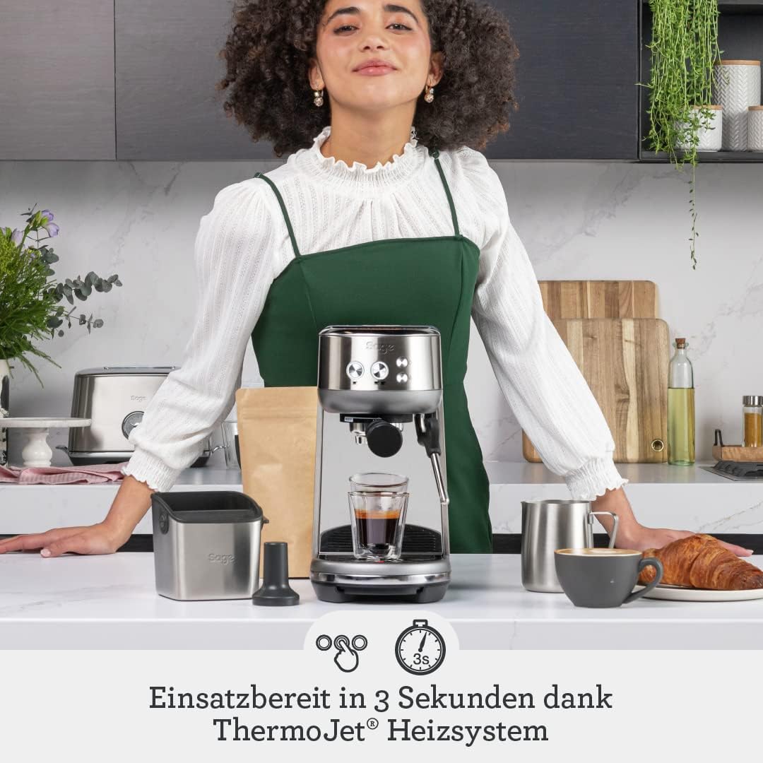 Sage The Bambino Siebträgermaschine Espressomaschine SES450 Edelstahl / Silber (SES450BSS4EEU1)