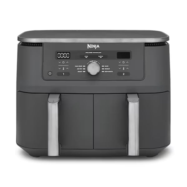 Ninja Dual Zone Air Fryer DZ400EU, 2 Schubladen, 6-in-1, Heißluftfritteuse Grau