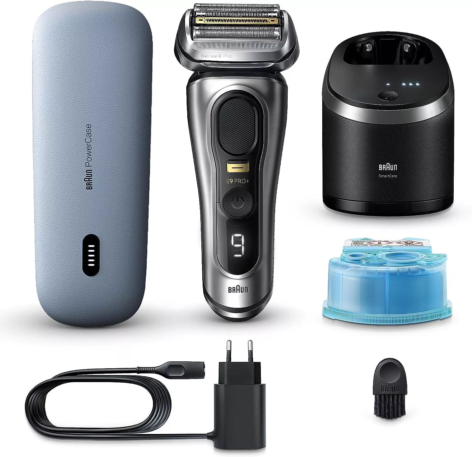 Braun Series 9 PRO+, Elektrorasierer, SmartCare Center, Nass und Trocken, 9577cc, Silber
