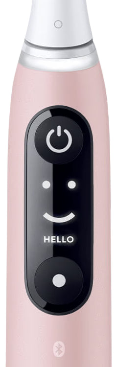 Oral-B iO Series 6N Elektrische Zahnbürste, Bluetooth, 5 Putzmodi, 2 Bürsten, 1 Reisetasche, Weiß/Rosa