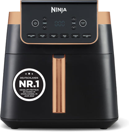 Ninja Heißluftfritteuse MAX PRO, AF180EUCP, 6,2 L, Schwarz/Kupfer, ölfrei