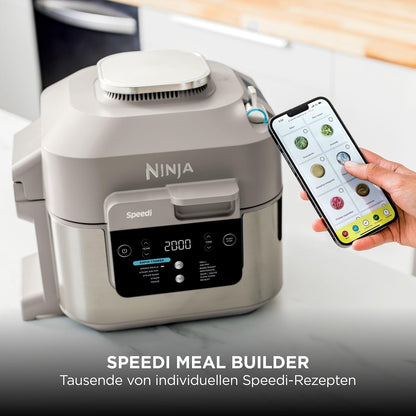 Ninja Speedi Multikocher, 5,7L, 12-in-1 Multicooker, Stone Gold ON500EUSTGD | Air fryer Heißluftfritteuse, Slow Cooker Langsamkochen, Grillen, Backen