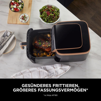 Ninja Heißluftfritteuse MAX PRO, AF180EUCP, 6,2 L, Schwarz/Kupfer, ölfrei