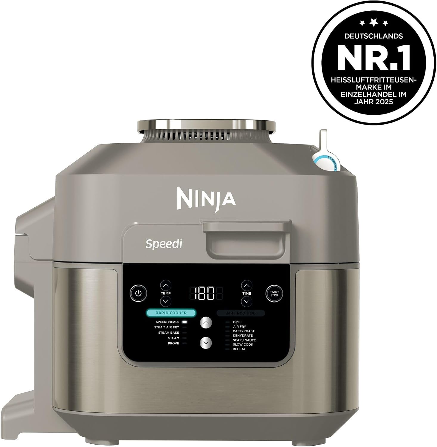 Ninja Speedi Multikocher, 5,7L, 12-in-1 Multicooker, Stone Gold ON500EUSTGD | Air fryer Heißluftfritteuse, Slow Cooker Langsamkochen, Grillen, Backen