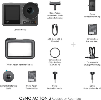 DJI Osmo Action 3 Outdoor-Combo - 4K HDR 360° Action Panorama Kamera NEU OVP