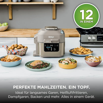 Ninja Speedi Multikocher, 5,7L, 12-in-1 Multicooker, Stone Gold ON500EUSTGD | Air fryer Heißluftfritteuse, Slow Cooker Langsamkochen, Grillen, Backen