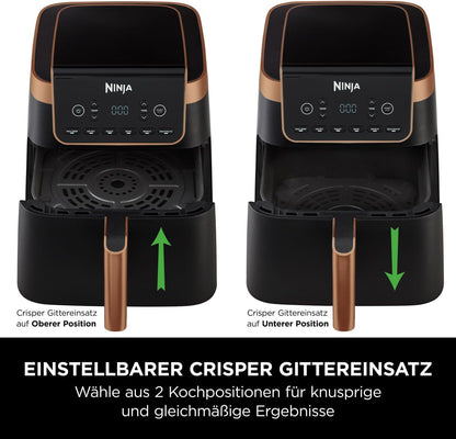 Ninja Heißluftfritteuse MAX PRO, AF180EUCP, 6,2 L, Schwarz/Kupfer, ölfrei