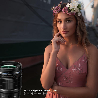 Olympus M.Zuiko Digital ED 17mm F1.2 PRO Objektiv, lichtstarke Festbrennweite, geeignet für alle MFT-Kameras (Olympus OM-D & PEN Modelle, Panasonic G-Serie), schwarz