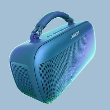Bose Tragbarer SoundLink Max Lautsprecher, große tragbare Bluetooth Boombox mit Akku, wasserdichte Lautsprecher Boxen, 20h Akkulaufzeit, USB-C, AUX, Dämmerungsblau