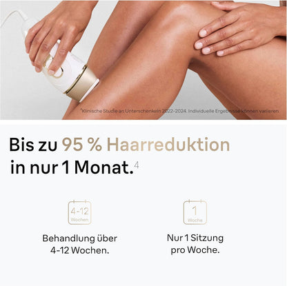 Braun IPL Silk·expert Pro 5 PL5358 – IPL Haarentfernungsgerät, Dauerhafte und Schmerzfreie Haarentfernung für Zuhause – inkl. Etui, Venus Rasierer, 4 Aufsätze, Designed in Germany –  Weiß/Gold