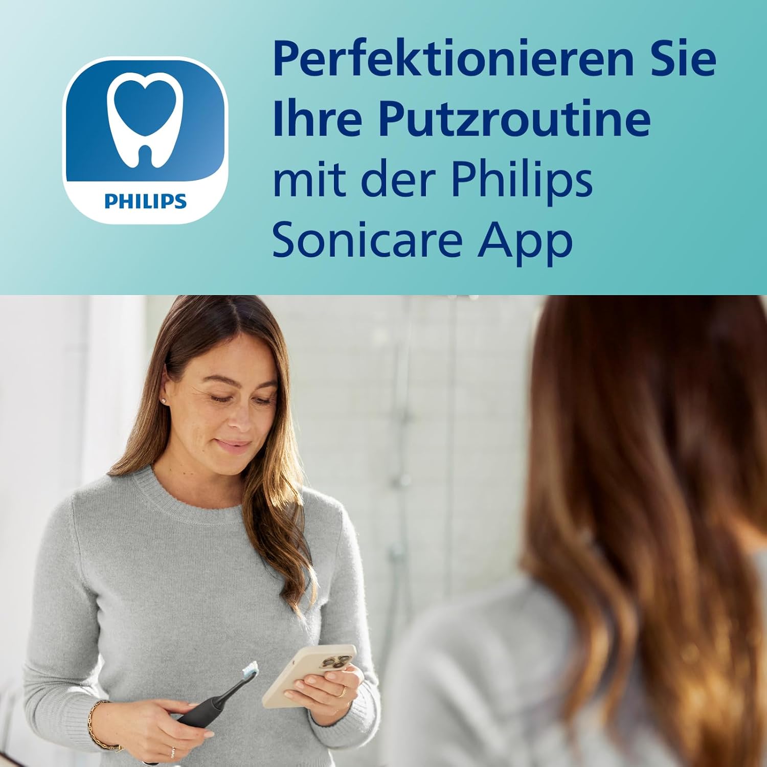 Philips Sonicare DiamondClean 9000 elektrische Zahnbürste, Doppelpack, Schallzahnbürste. Ladeglas,  Modell HX9914/63
