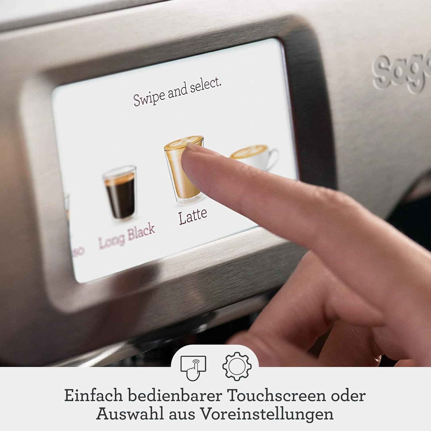 Sage The Barista Touch Automatische Kaffeemaschine Milchaufschäumer SES880BSS4EEU1