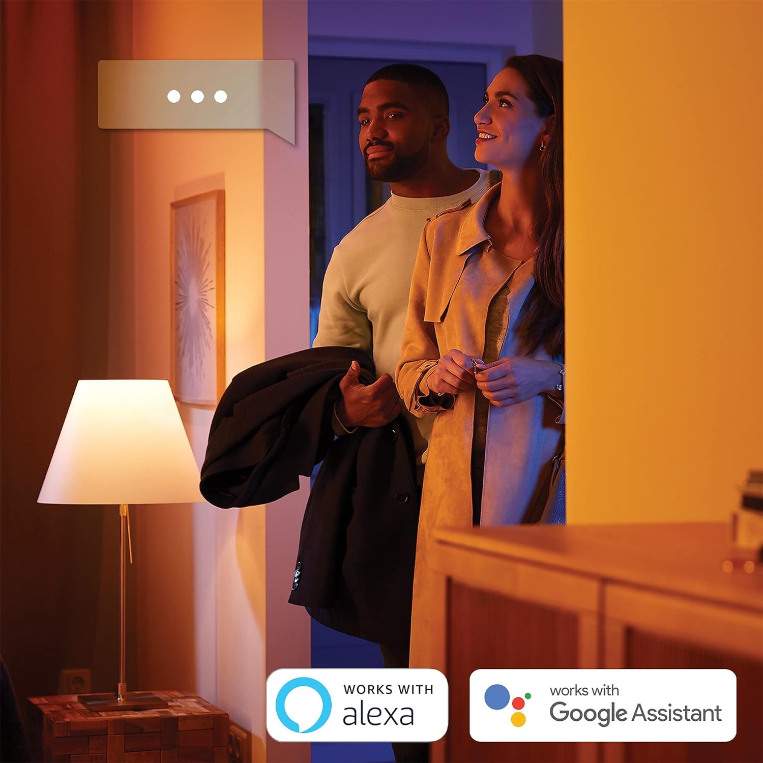 Philips Hue White & Color Ambiance Ensis Pendelleuchte (5.500 lm), dimmbare Esstischlampe für das Hue Lichtsystem mit 16 Mio. Farben, smarte Lichtsteuerung über Sprache oder App, schwarz