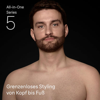 Braun Multigroom All-in-One Series 5, 9-in-1 Trimmer-Set 5, AIO5545, Grau | Barttrimmer, Haarschneider, Haarschneidemaschine für Gesicht, Kopf Und Körper, 14 Längen, 120 Min. Akku, Wasserdicht
