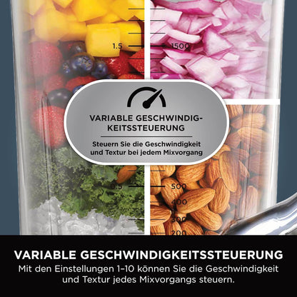 Ninja 3-in-1 Detect Power Blender Processor Pro, Stone Gold, TB401EUSTGD | kraftvolle 1200W Küchenmaschine, Single Serve & Knethaken, 3x Single Serve Tassen, Krug, Teig, mischen & hacken