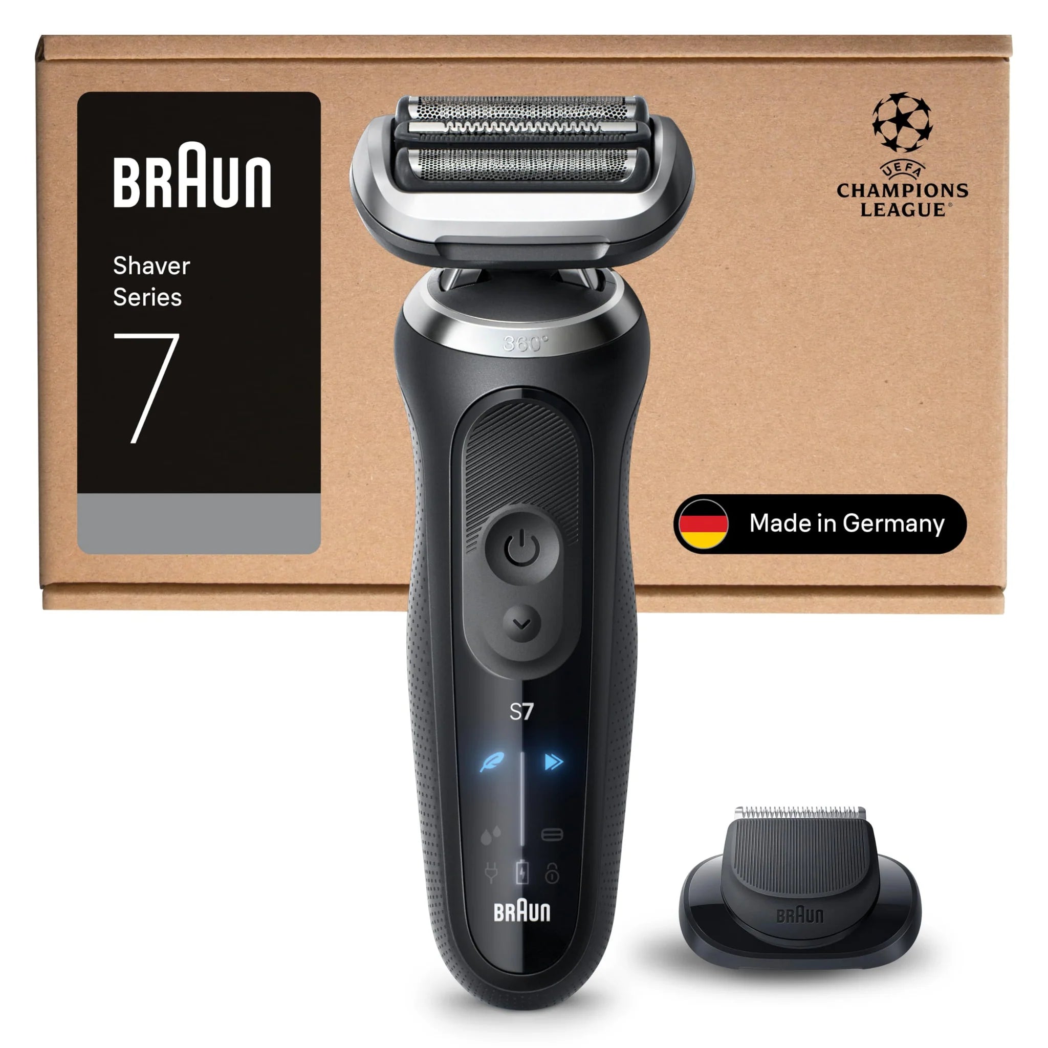 BRAUN Nassrasierer Braun Series 7 Elektrorasierer 72-N1200s Rasierapparat Wasserdicht Champions League Edition