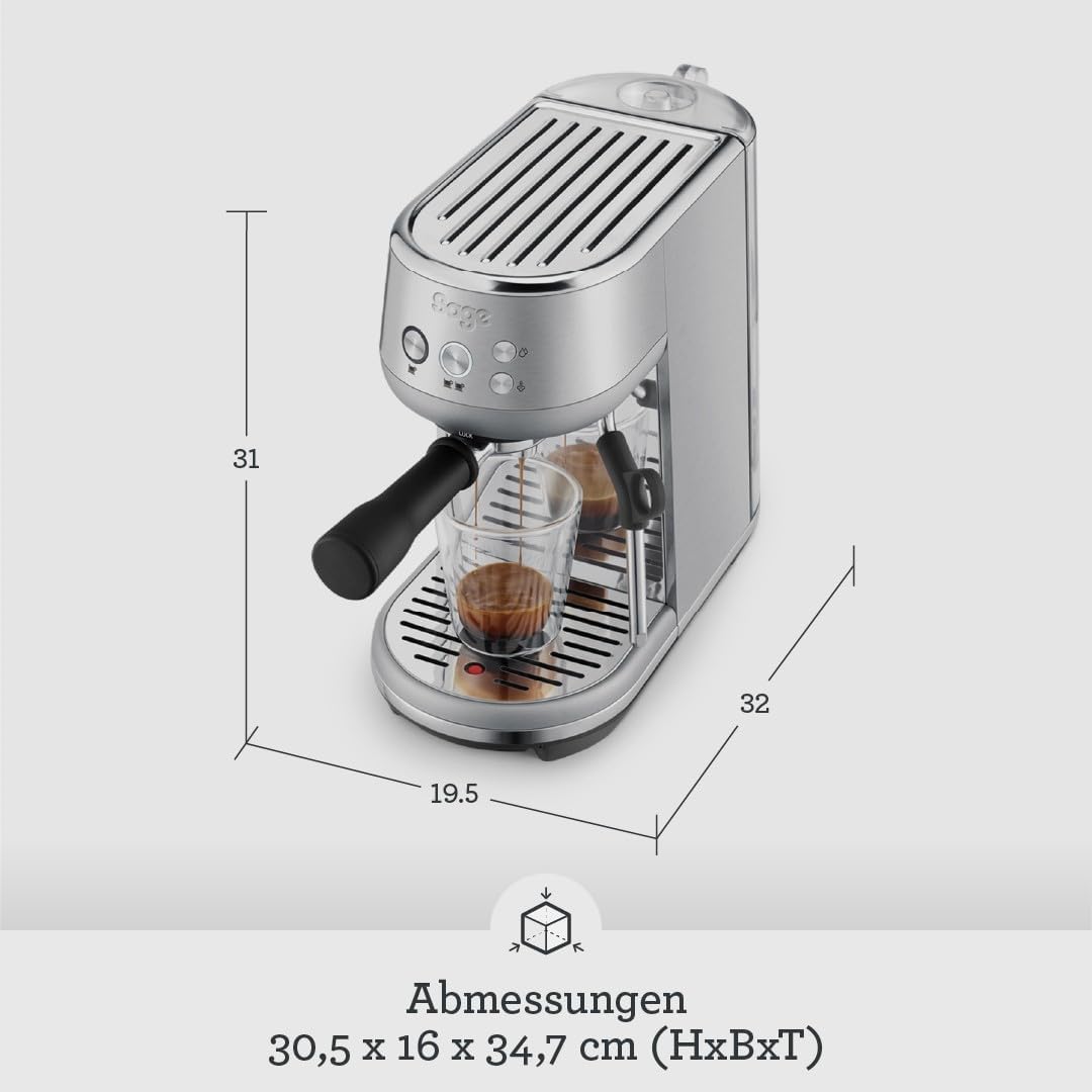 Sage The Bambino Siebträgermaschine Espressomaschine SES450 Edelstahl / Silber (SES450BSS4EEU1)