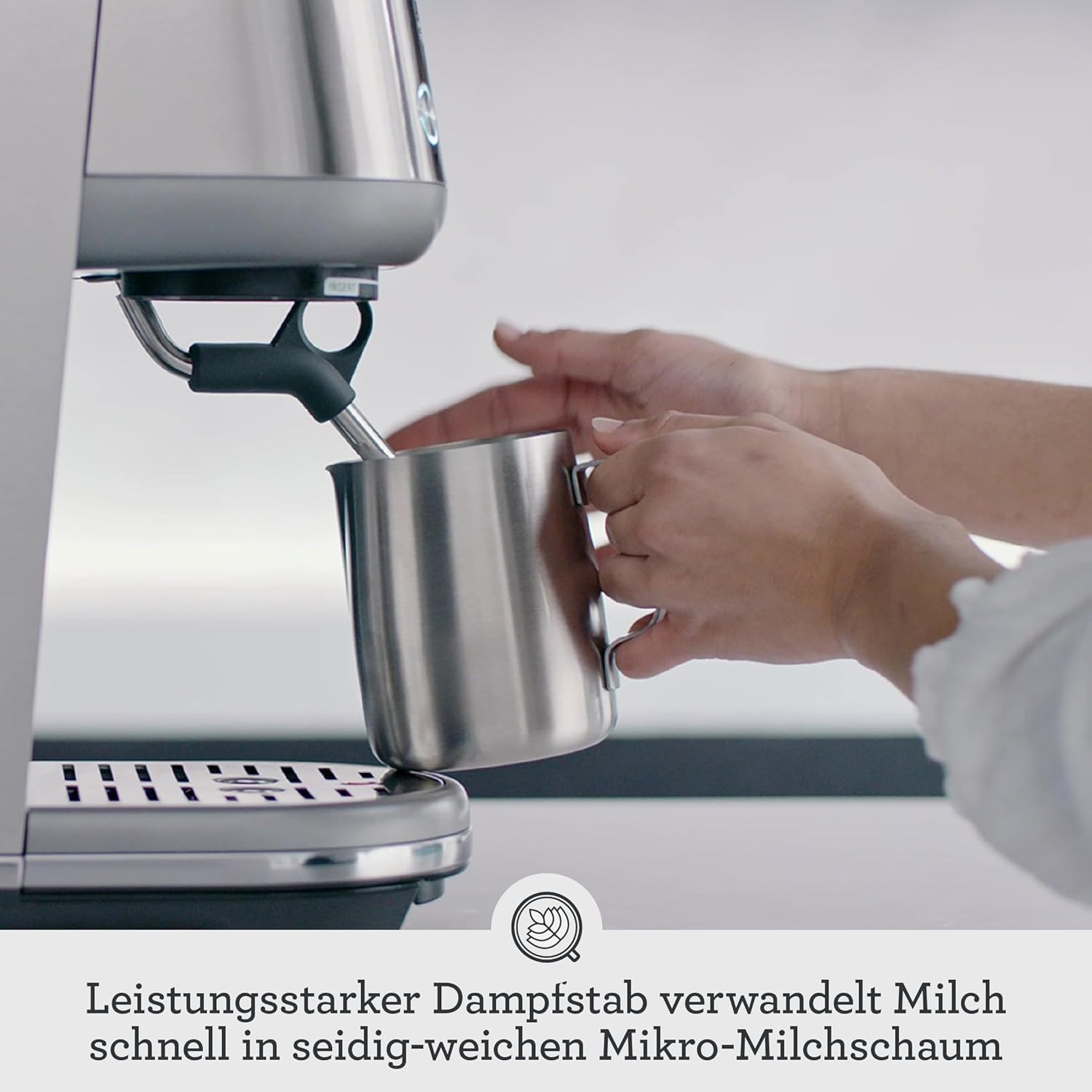 Sage The Bambino Siebträgermaschine Espressomaschine SES450 Edelstahl / Silber (SES450BSS4EEU1)
