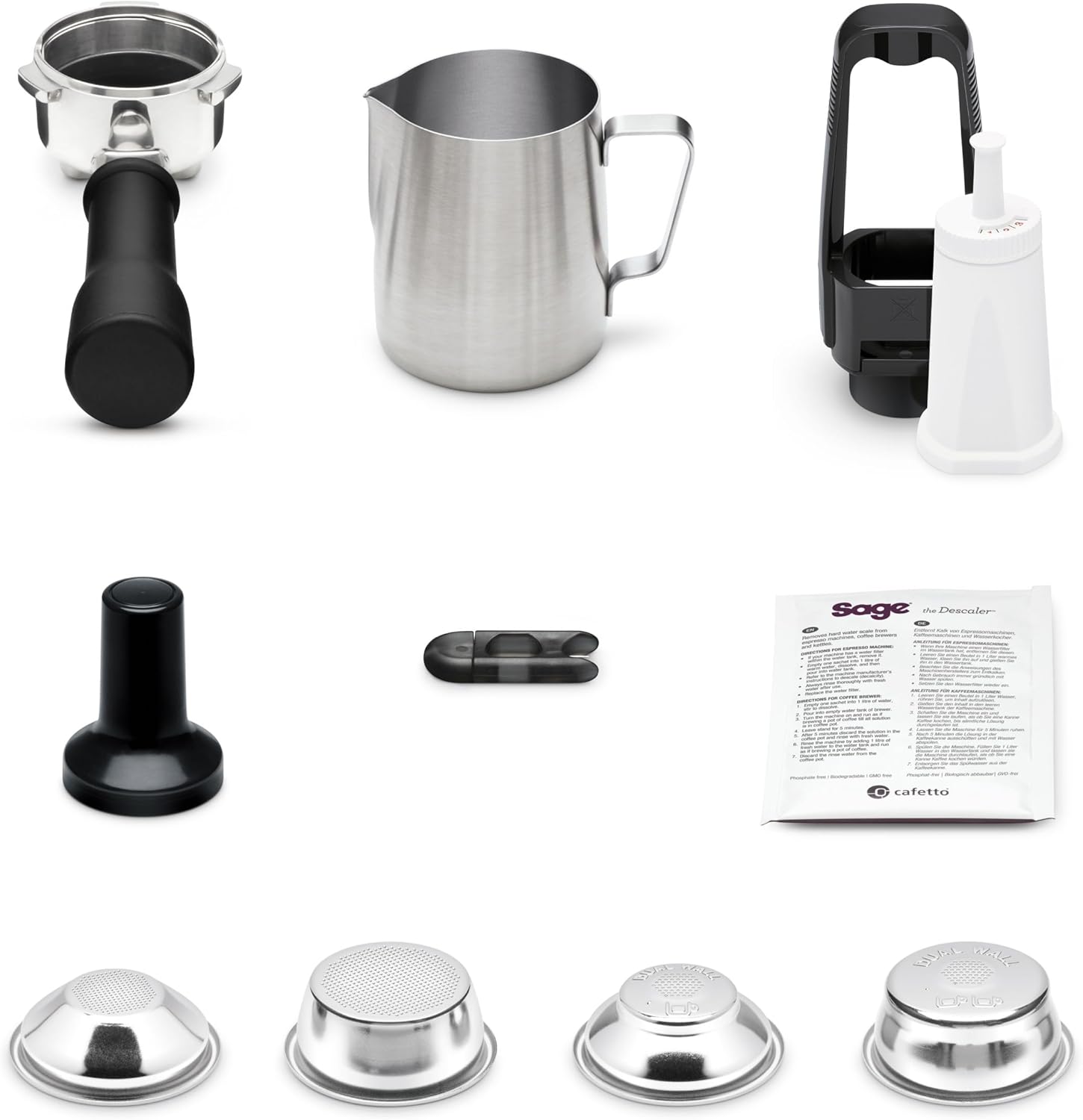 Sage The Bambino Siebträgermaschine Espressomaschine SES450 Edelstahl / Silber (SES450BSS4EEU1)