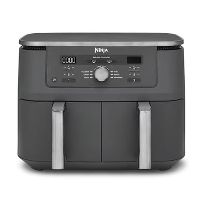 Ninja Dual Zone Air Fryer DZ400EU, 2 Schubladen, 6-in-1, Heißluftfritteuse Grau