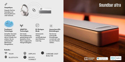 BOSE Smart Ultra Soundbar mit Dolby Atmos Soundbar 5.1 (Multiroom, Immersive Sound, Alexa, AIRPLAY 2, Simple Sync) *NEU & OVP*