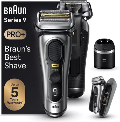 Braun Series 9 PRO+, Elektrorasierer, SmartCare Center, Nass und Trocken, 9577cc, Silber